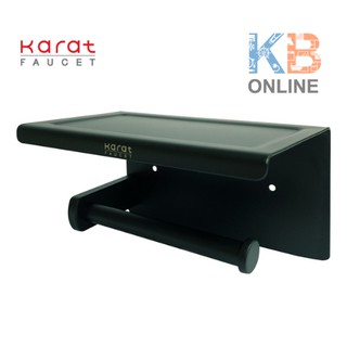 KB-16-312-55 ที่ใส่กระดาษพร้อมที่วางของ สีดำ รุ่น ONYX Toilet Roll Holder (Black) KARAT FAUCET KB-16-312-55 series ONYX