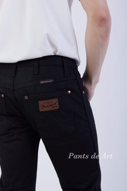 Pantsdeart กางเกงยีนส์ชาย ทรงขาม้า (สีดำสนิท) เป้าเป็นกระดุม - รูปที่ 2