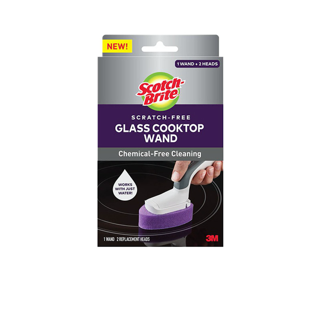 Scotch-Brite® Glass Cooktop Cleaner Wand 4/1 สก๊อตช์-ไบรต์® แผ่นทำความสะอาดเตาไฟฟ้าพร้อมฟองน้ำและด้ามจับ