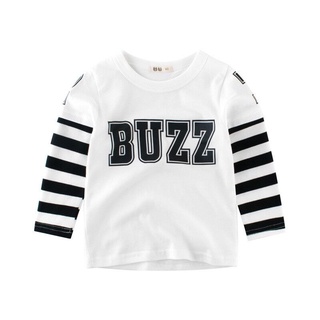 เสื้อยืดเด็กแขนยาว ลาย BUZZ สีขาว ผ้า Cotton คุณภาพดี งานแท้ พร้อมส่งในไทย