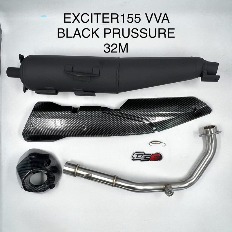 ท่อแต่งทรงเดิม 32MM สำหรับ EXCITER155 VVA แบรนด์ KZR รุ่น Black Prussure