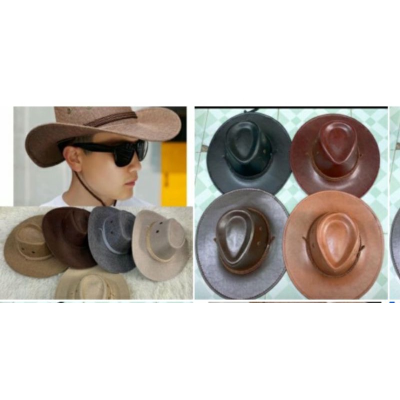 หมวกคาวบอยหนังเทียมพร้อมส่ง  สินค้าพร้อมส่งในไทย