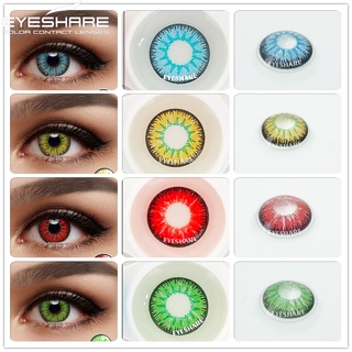 Eyeshare คอนแทคเลนส์หลากสี 2 ชิ้นสําหรับตกแต่งดวงตาสีแดงสีน้ําเงิน