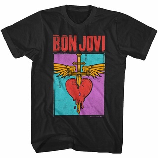 [COD]ใหม่ เสื้อยืดลําลอง แขนสั้น พิมพ์ลายวงร็อค Bon Jovi You Give Love A Bad Name สําหรับผู้ชาย 2022 DIY