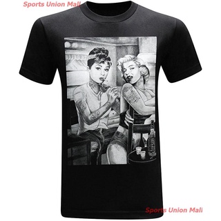 เสื้อยืดโอเวอร์ไซส์TSHIRTฝ้ายเสื้อยืดลำลองมาริลิน มอนโร ความงาม วงดนตรี หิน ดนตรี เด็กผู้ชาย เสื้อยืด Marilyn Monroe And