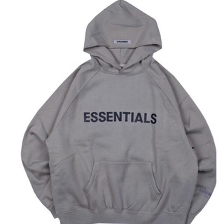 ESSENTIALS โลโก้ใหม่เสื้อฮู้ดแขนยาวพิมพ์ลายผ้าฝ้าย