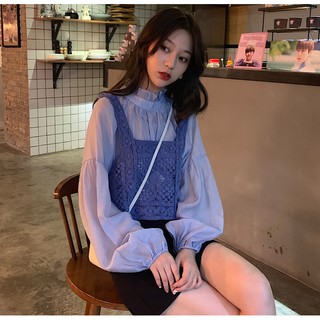 ⚡️พร้อมส่ง⚡️ Early autumn blouse crocheted vest