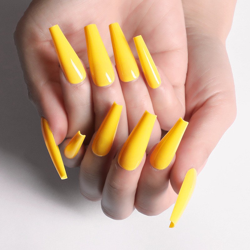 24ชิ้น ทําเอง เล็บปลอมศิลปะเล็บบัลเล่ต์ยาวพร้อมกาว - รูปที่ 2