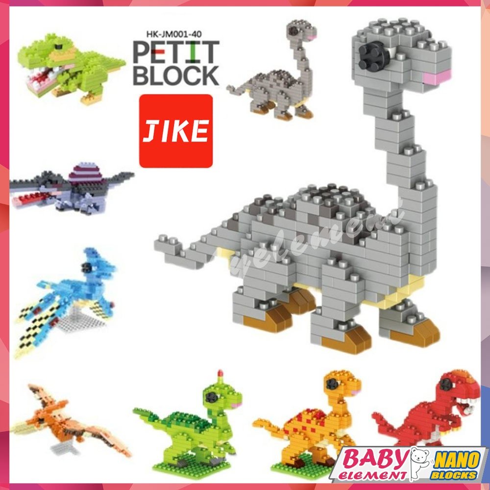 Nano Blocks ชุดไดโนเสาร์บล็อกอาคาร Tyrannosaurus Rex Velociraptor Creative DIY ของเล่นตกแต่งของขวัญ