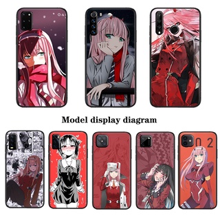 เคสโทรศัพท์มือถือ ซิลิโคนนุ่ม ลายอะนิเมะ Zero Two สีดํา สําหรับ Realme C11 C20 C21 C25 C21Y C25S