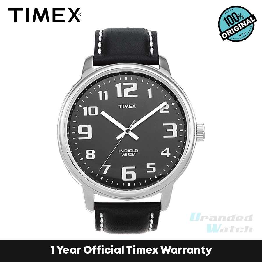 Timex T28071 นาฬิกาข้อมือควอตซ์ อะนาล็อก สายหนัง สีดํา สําหรับผู้ชายและผู้หญิง