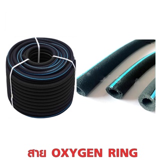 สาย Oxygen ring เติมอากาศบ่อปลา ออกซิเจนริงค์ สีดำคาดฟ้า 1เมตร ได้แต่สายไม่รวมท่อ #FC012_1