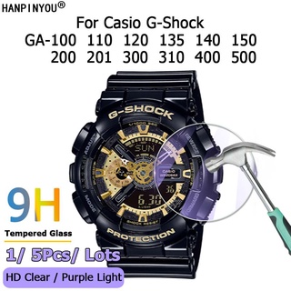 กระจกนิรภัยกันรอยหน้าจอ 2.5D สําหรับ Casio G-Shock Ga-100 Ga-110 Ga-120 Ga-140 Ga-150 Ga-201 Ga-300 Ga-400 Ga-500 Ga-310 Ga-135