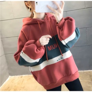 พร้อมส่ง Hooded MUN sweatshirt-BAOBAOSHOP