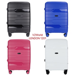 V2WORLD กระเป๋าเดินทางล้อลากรุ่น LENDON 1201 BLACK(ดำ)BLUE(ฟ้า)PINK(ชมพู)WHITE(ขาว)