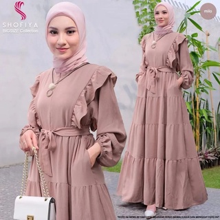  ชุดเดรส BL วัสดุย่น Gamis ชุดเดรสย่น ผู้หญิง ใหม่ล่าสุด Gamis Jumbo Polos Dress