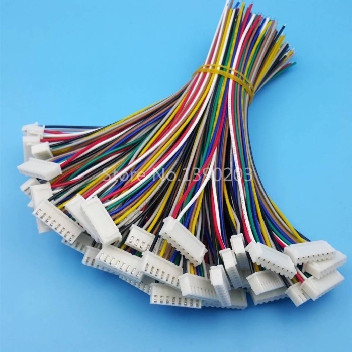 10Pin PCB ซ็อกเก็ตขั้วต่อ HX Pitch 2.54 มม.หัวเดียว 20 ซม. AWG สาย