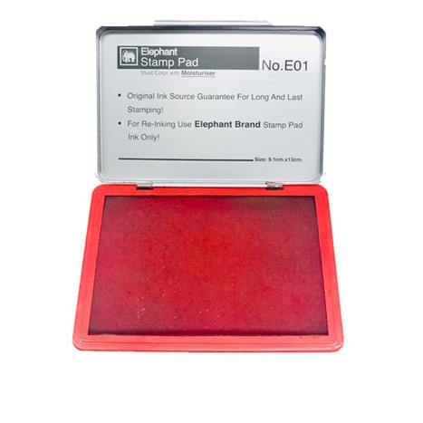แท่นประทับหมึก สีแดง/น้ำเงิน ตราช้าง Elephant stamp pad มีให้เลือกหลายขนาด No.E01-E04