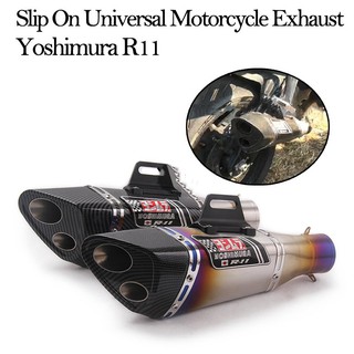 Фф2​ R11 ท่อไอเสียรถจักรยานยนต์ 51 มม. แบบสากล Yoshimura R11 Escape Moto สําหรับ Z650 Z900