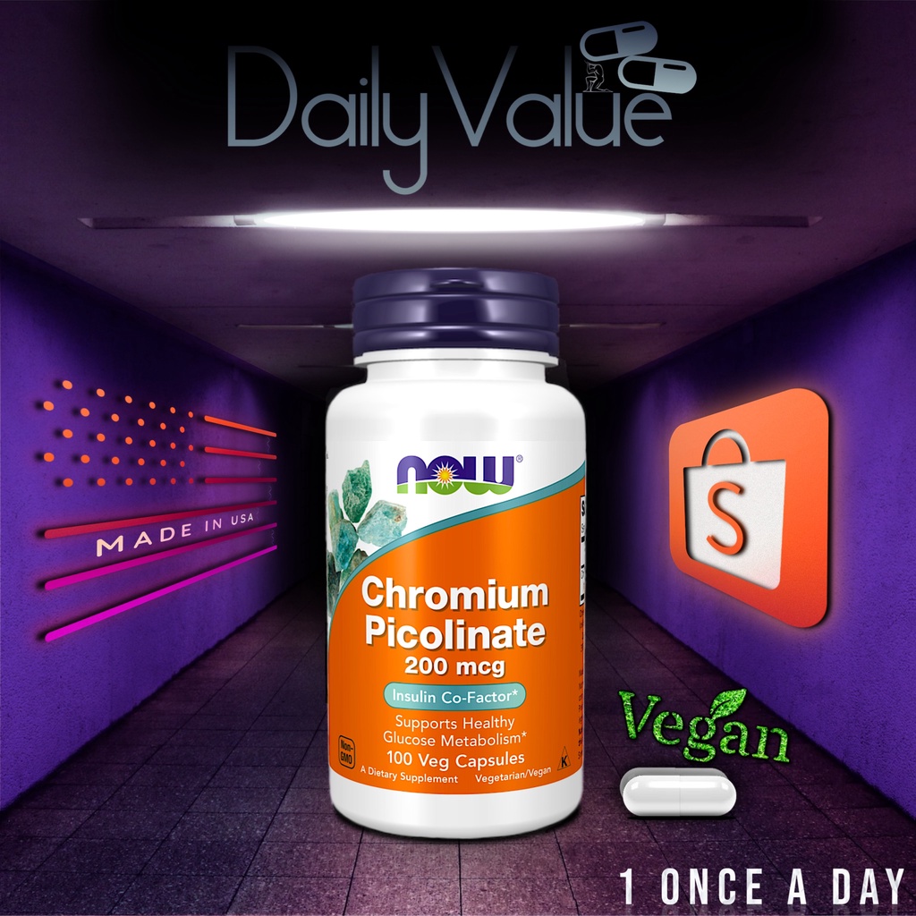 โครเมียม / Chromium Picolinate 200 MCG 100 / 250 Capsules by NOW FOODS