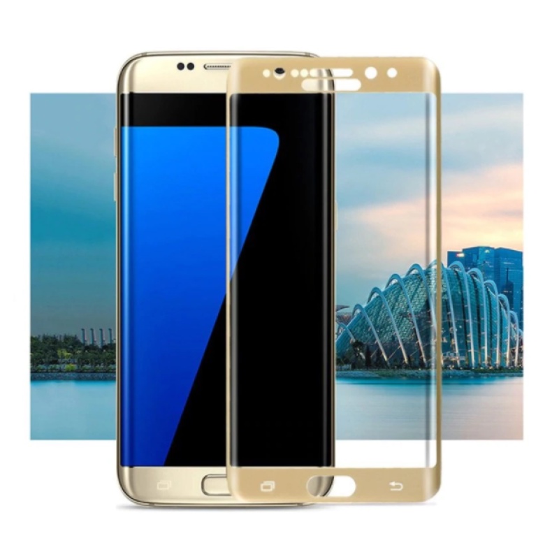 ฟิล์มกระจกขอบสีทอง ซัมซุง โน้ต เอฟอี กาวขอบเต็มจอ Full Frame Tempered glass for Samsung Galaxy Note FE (5.7") Gold