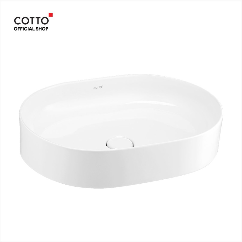 (สินค้าพรีออเดอร์) COTTO อ่างล้างหน้าแบบวางบนเคาน์เตอร์ รุ่น C003437 SENSATION เคลือบ  Hygienic แบบ 