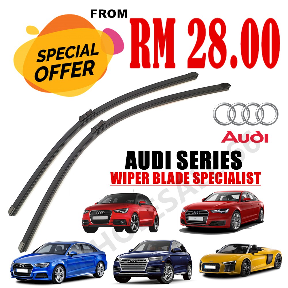 AUDI WIPER BLADE ซิลิโคน A1 A3 S3 A4 S4 A5 S5 A6 S6 A7 S7 A8 S8 Q3 Q5 Q7 TT R8 WV ซิลิโคน
