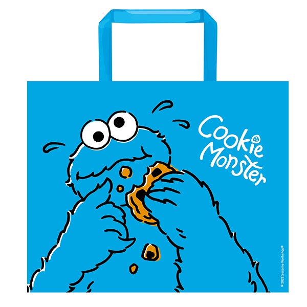 SST1-กระเป๋ากระสอบสาน PP : Sesame Street-Cookie Monster PP Woven Bag 50Wx40Hx15S cm.