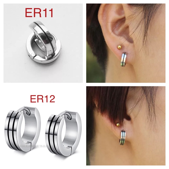 ER11 ต่างหูเหล็กไทเทเนียม Unisex ER Series