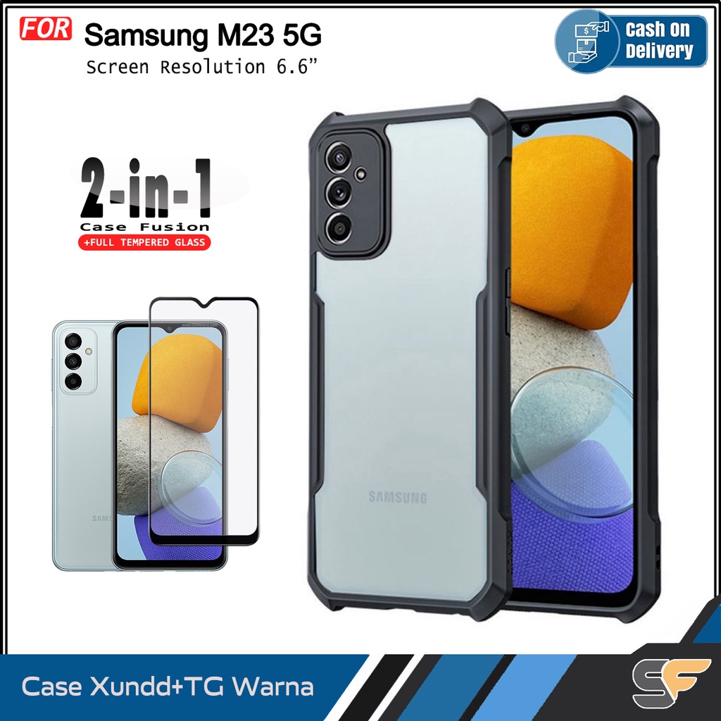 2in1 กรณีโบนัส TG สี Samsung M01 Core M01s M02 M02s M11 M12 M21 M21s M23 5G M30s M31 M32 4G M33 5G M