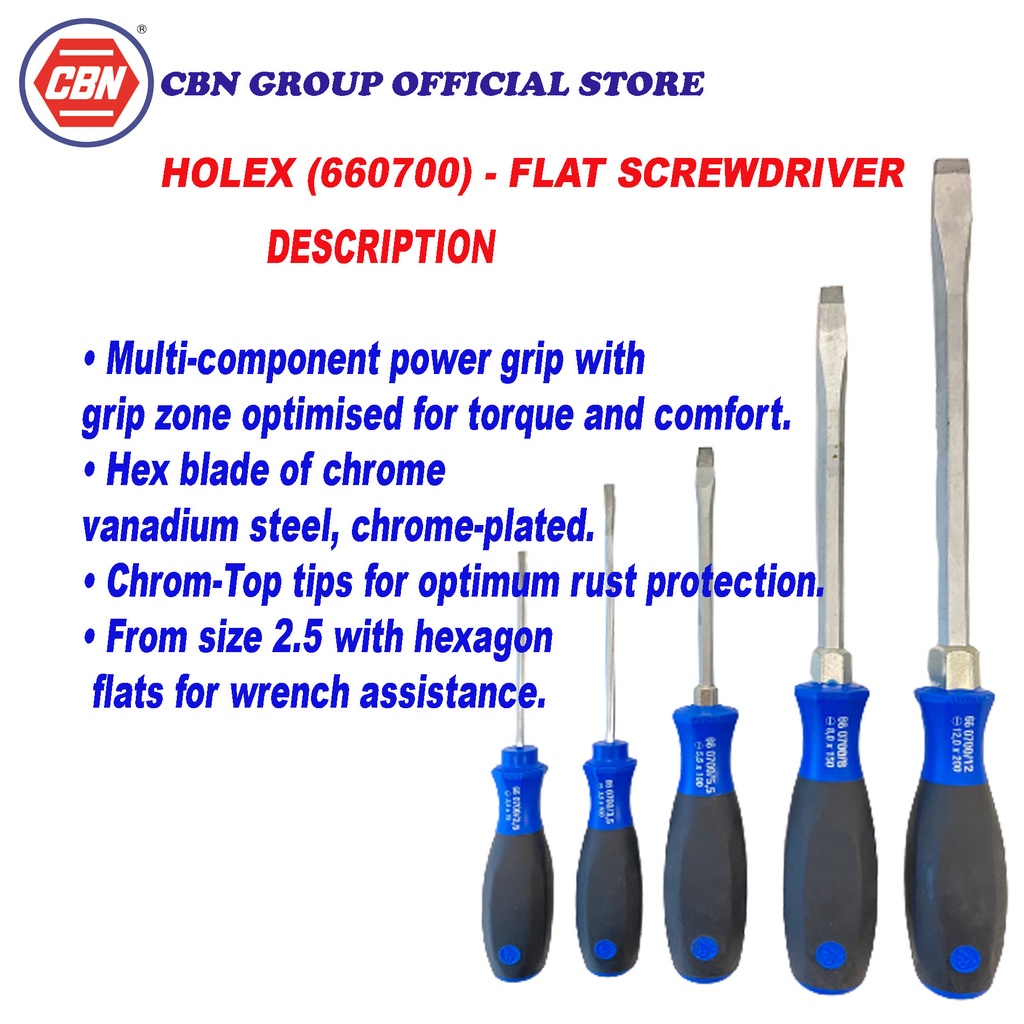 HOLEX (660700) - FLAT SCREWDRIVER