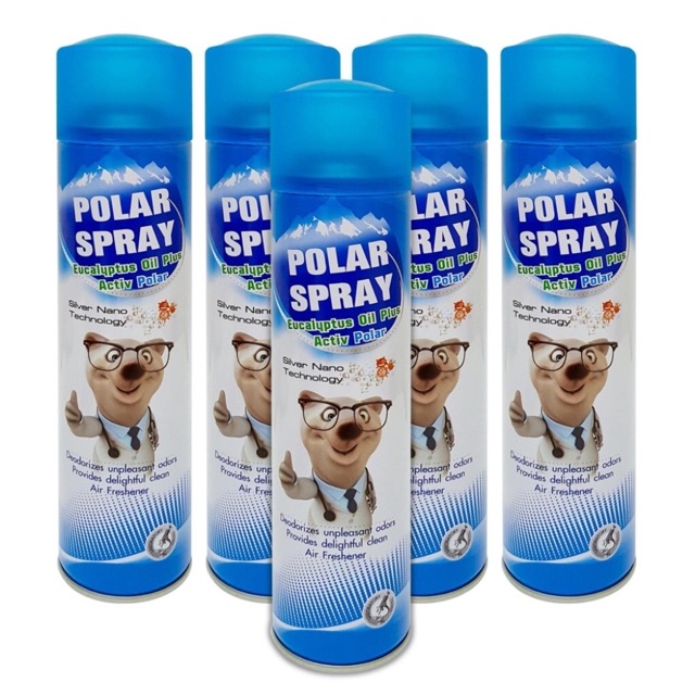 Polar Spray สเปรย์ปรับอากาศ ยูคาลิปตัส กำจัดเชื้อโรค ขนาด 280 ml. จำนวนpolar Spray สเปรย์ปรับอากาศ ย