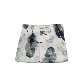 100 Salueng กางเกงบ๊อกเซอร์ (BOXER) ผ้ายืดนิ่ม เอว 26-60" ลายขนนกใหญ่