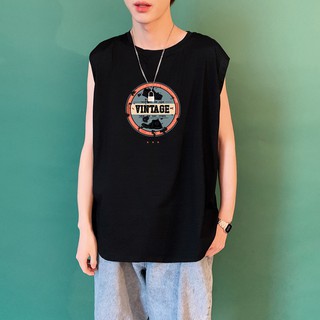 Men INS Fashion Tank Oversize เสื้อกล้ามชาย เสื้อแขนกุดชาย แฟชั่น สปอร์ต สไตล์เกาหลี ทรงหลวม