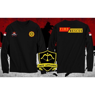 เสื้อโปโลแขนยาว ลาย FIRE RESCUE Firefighters สําหรับผู้ชาย