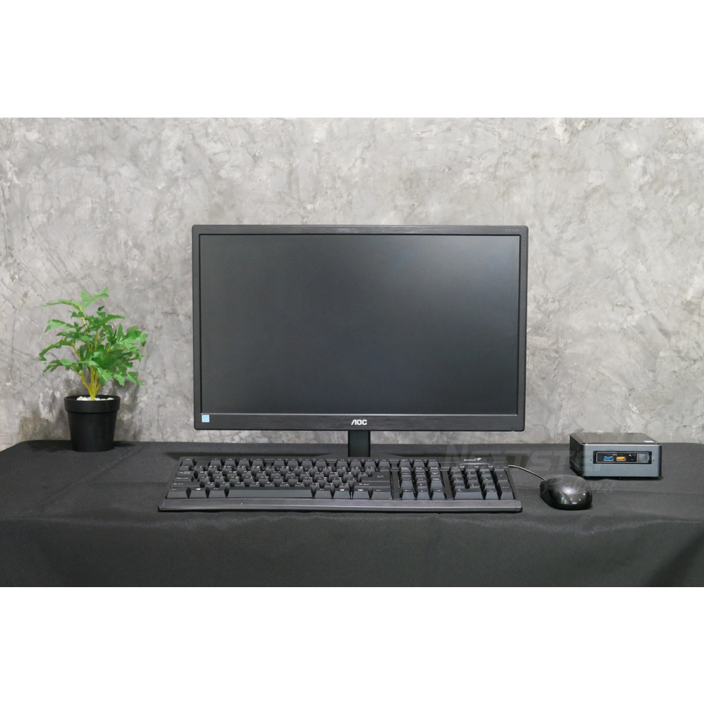 คอมมือสอง เล็กจิ๋ว Mini PC intel NUC Core i3 Ram 4 SSD 120GB จอ 21.5"  มีรับประกัน