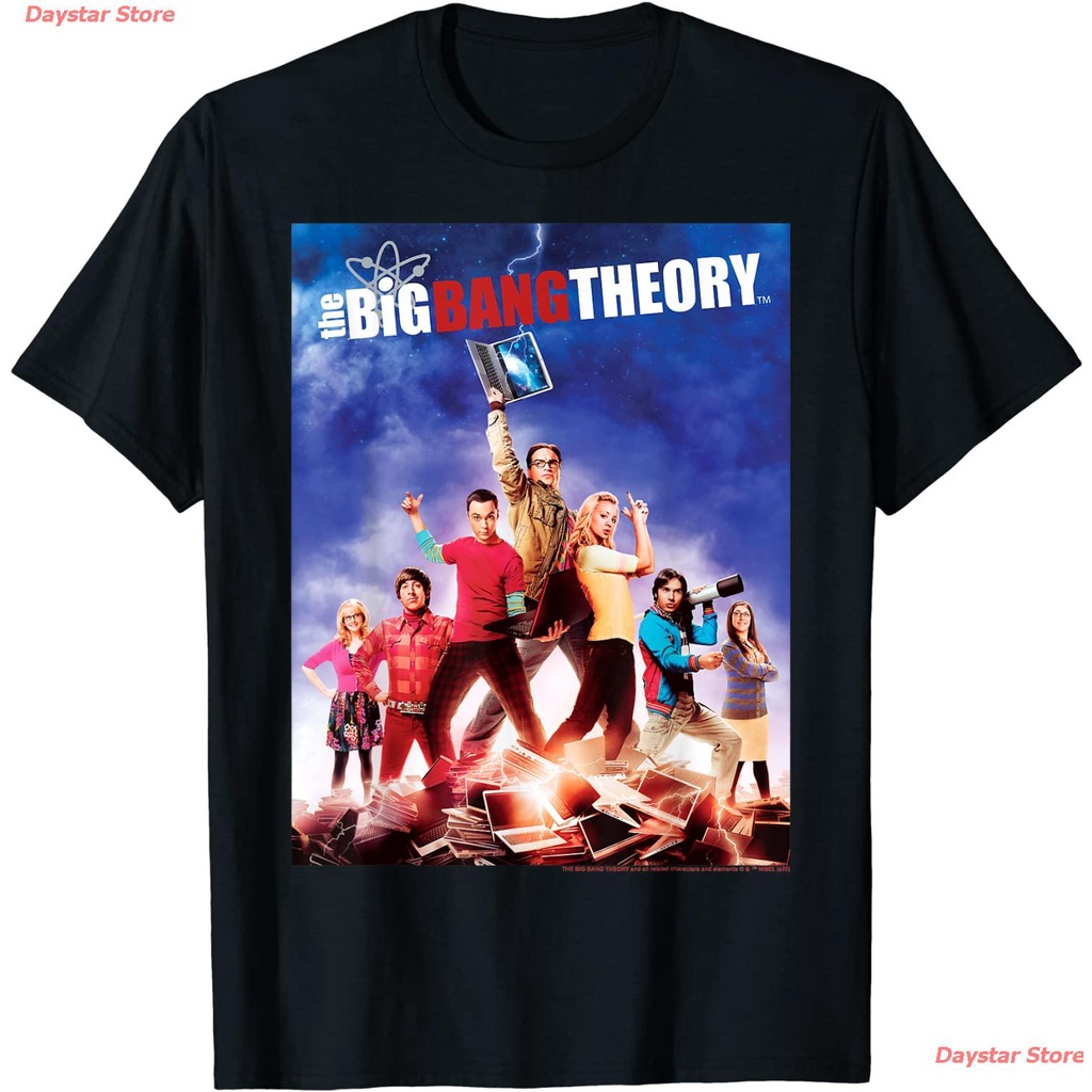 เสื้อยืดคอกลมDaystar Store เดอะบิกแบงเธียรี The Big Bang Theory Group Shot Laptop Poster T-Shirt T-S