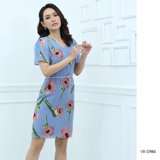 AMILA Dress VE-D984 by VERONIQA ชีฟองแฟนซี+เข็มขัด IGPU20-4-SL7