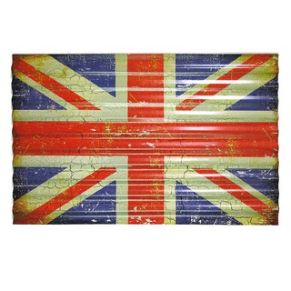 ป้ายสังกะสีวินเทจ Vintage UK Flag (ลอน)