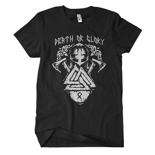 เสื้อยืดโอเวอร์ไซส์เสื้อยืด พิมพ์ลาย Death or Glory Odin ThorS-3XL