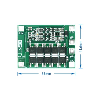 บอร์ดป้องกันที่ชาร์จแบตเตอรี่ลิเธียม 3S 4S 40A 60A Li-ion 18650 BMS สําหรับสว่านมอเตอร์ 11.1V 12.6V 14.8V 16.8V