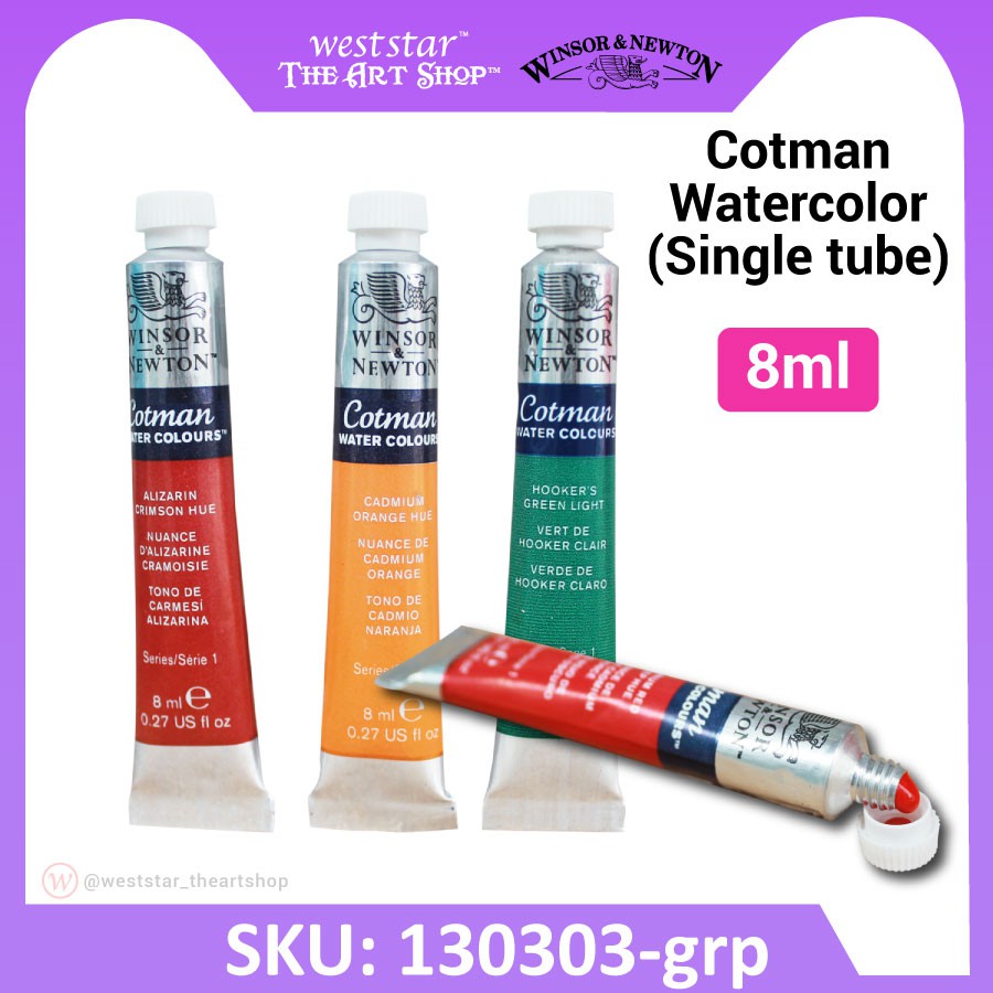 [WESTSTAR] Winsor & Newton Cotman Watercolor 8ml - สีน้ําหลอดเดี่ยว