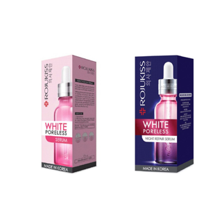 โรจูคิส เซ็ต ไวท์ พอร์เลส (เซรั่ม+ไนท์รีแพร์เซรั่ม) Rojukiss White Poreless Serum + Night Repair Serum 18 มล. (บำรุงผิว)