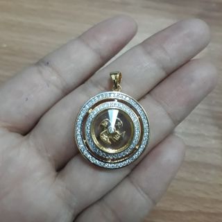 จี้กังหันสีทองล้อมเพชร ใบพัดหมุนได้