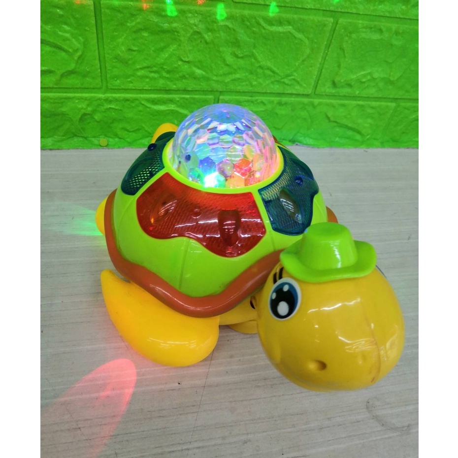 ของเล่น เต่า มีเสียง+แสงไฟ เคลื่อนที่ เดินหน้า ถอยหลัง ซ้ายขวา หมุน  TORTOISE NO.SM456-2