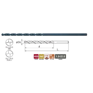 ดอกสว่าน ดอกสว่านยาวพิเศษ ดอกสว่านก้านตรง L550_100X1.0 MM ดอกสว่านไฮสปีดก้านตรง Straight Shank Long Drills