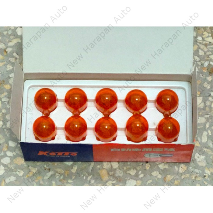 KOITO 1870A 12V-WY21W T20 WX3x16d หลอดไฟปลั๊กขนาดใหญ่ 1 ขาสีเหลือง-ส้ม-Amber-สีเหลือง