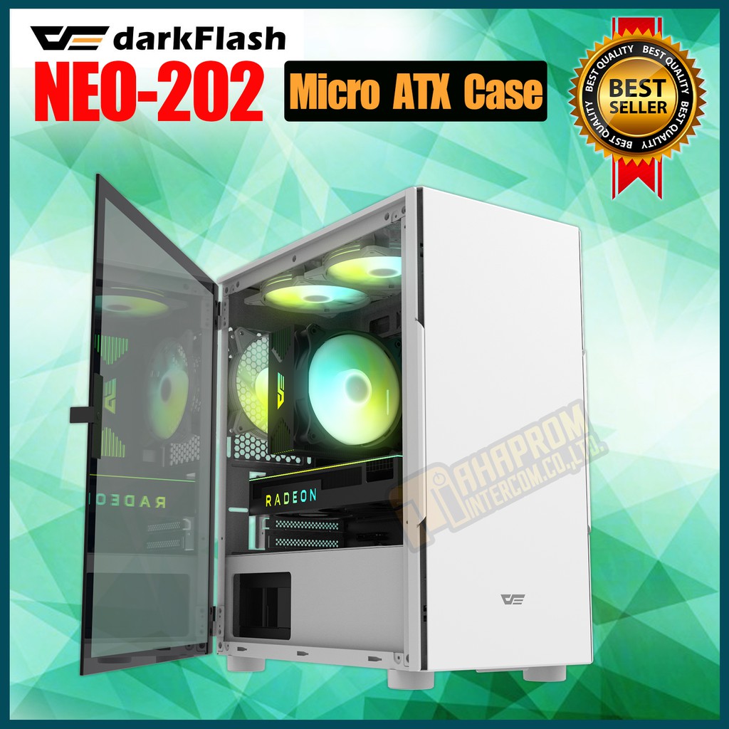 เคสเกมส์มิ่ง Computer Case Micro ATX DarkFlash NEO202  สีขาว สวยมาก ขายดี.