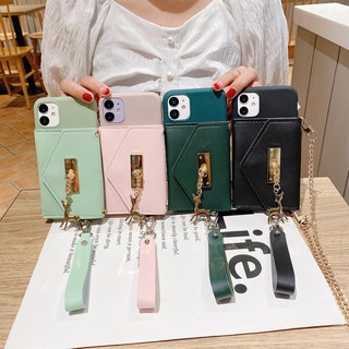 แฟชั่น สีทึบ แพ็คเกจการ์ด เชือกเส้นเล็ก ฟอว์น เคส Samsung Galaxy s20fe s20 fe 5g s8 s9 s10 + plus s20 plus s20 ultra s10 lite s7 edge CASE tpu ซิลิก้าเจล เปลือกนิ่ม