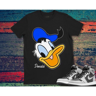 เสื้อยืดโอเวอร์ไซส์เสื้อยืด พิมพ์ลายกราฟฟิค Donald Duck Big Face Duck Portrait Disney เหมาะกับของขวัญ สําหรับผู้ชาย และผ